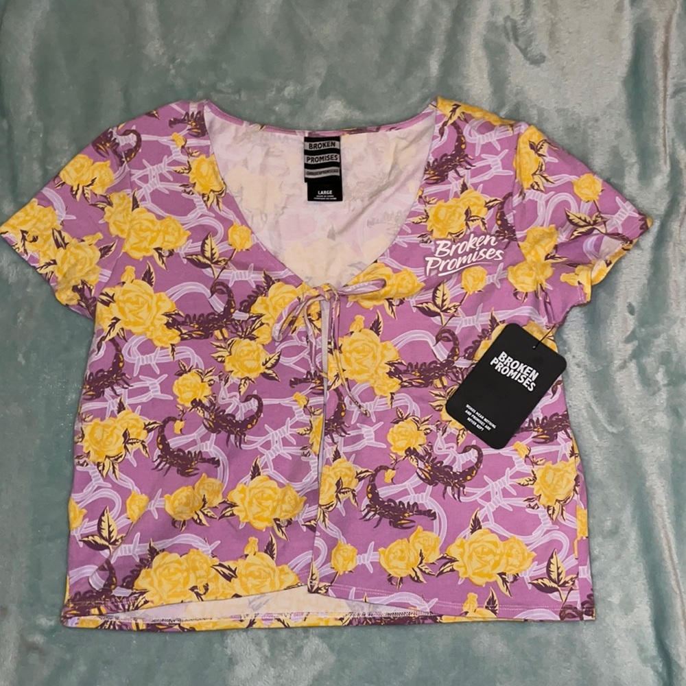 Broken Promises tie front top NEVER WORN